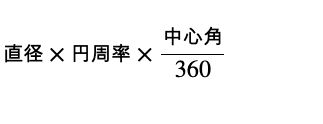 直径×円周率×中心角/360